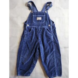 Vintage Baby B'Gosh OshKosh Vestbak Blue Corduroy Bib Overalls 24M Toddler 80s